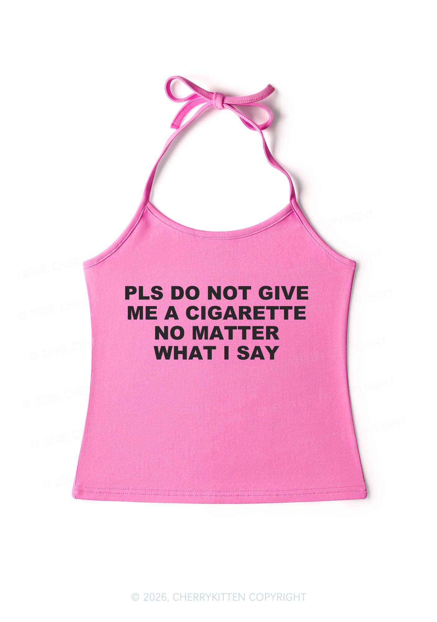 Dont Give Me Cigarette Y2K Halter Neck Cami Cherrykitten