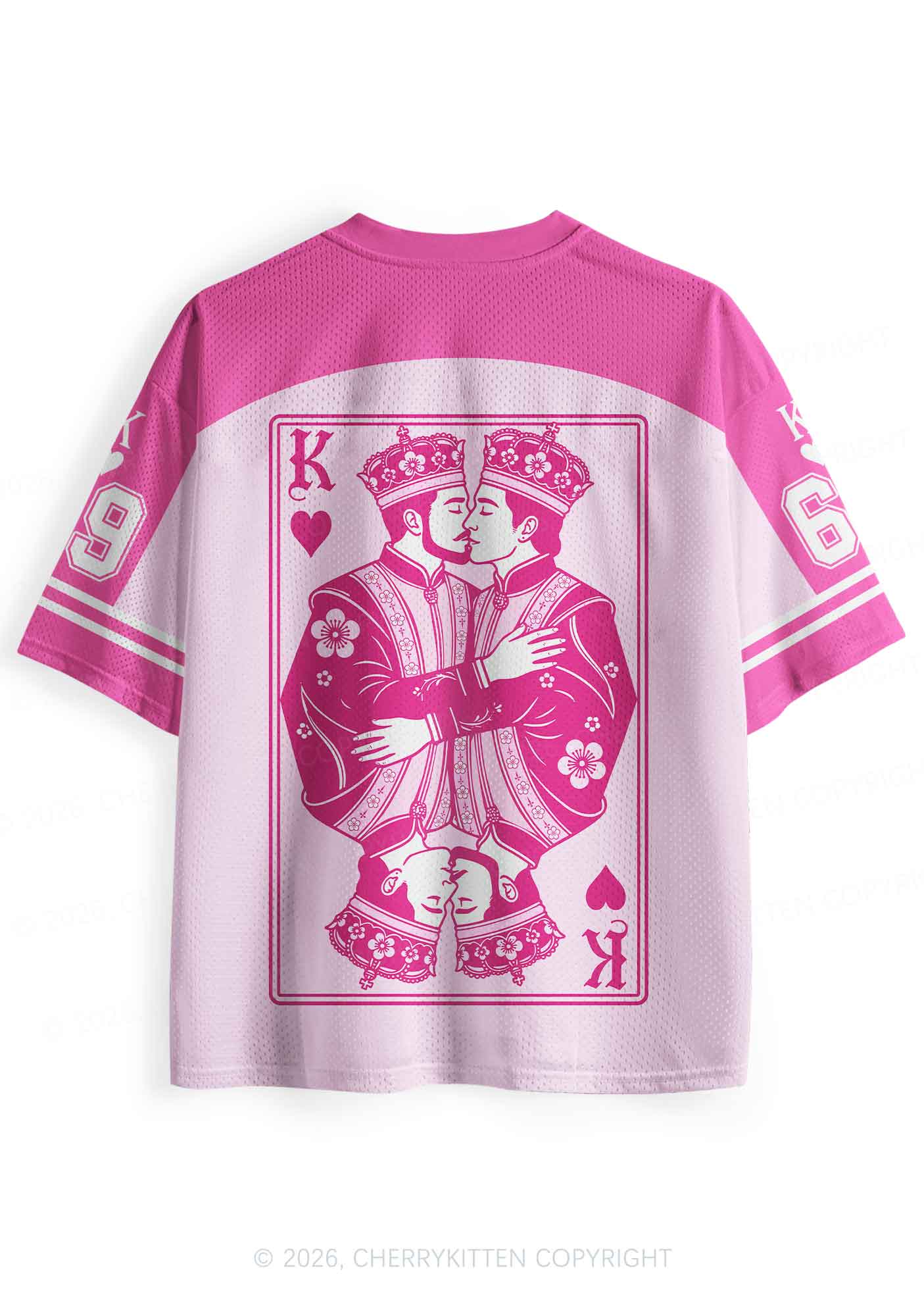 Pink Floral Two Kings Pride Y2K Sport Jersey Shirts Cherrykitten