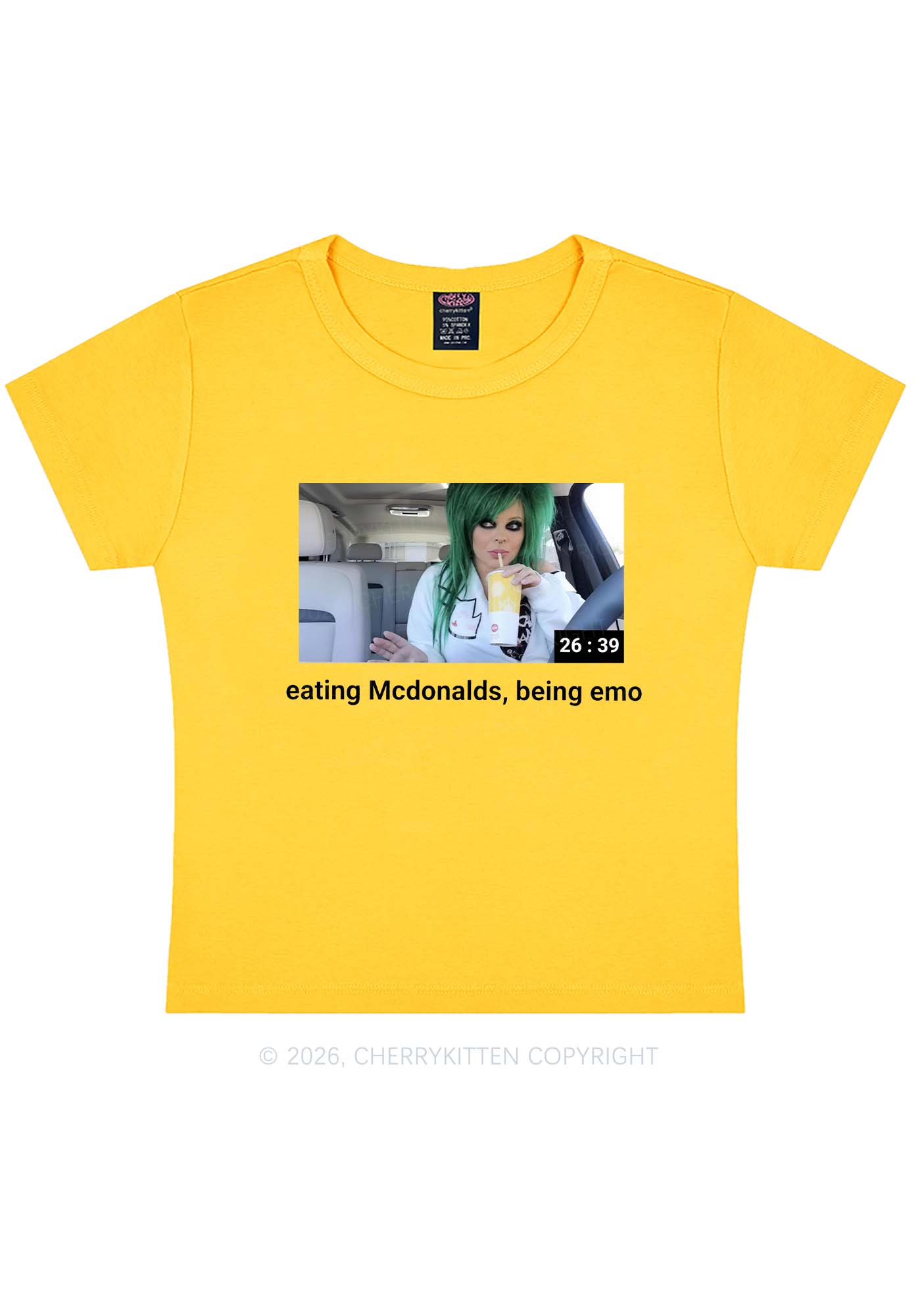 Eating Being Emo Y2K Baby Tee Cherrykitten