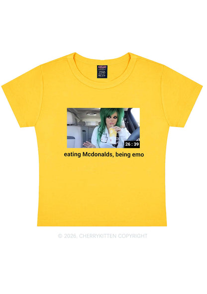 Eating Being Emo Y2K Baby Tee Cherrykitten