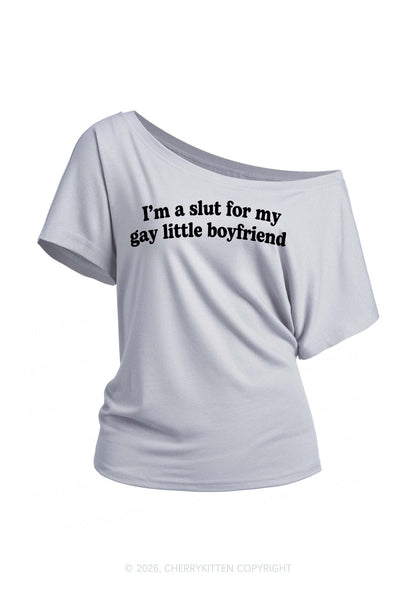 Slxt For My Gay BF Y2K Off Shoulder Tee Cherrykitten
