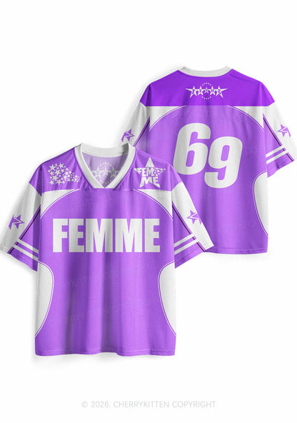 Purple Femme Pride Y2K Sport Jersey Shirts Cherrykitten