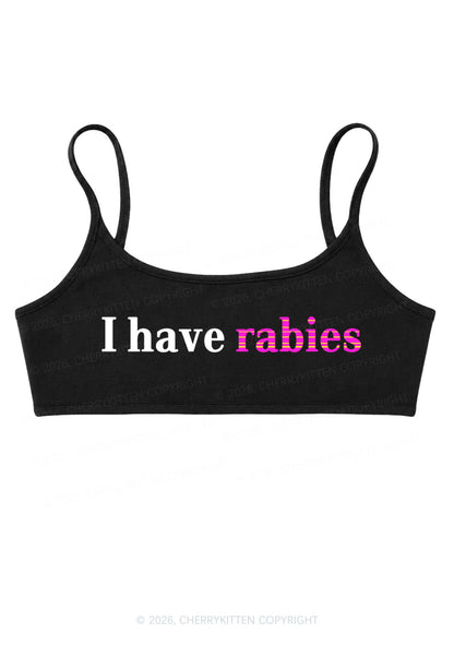 I Have Rabies Y2K Super Crop Cami Cherrykitten