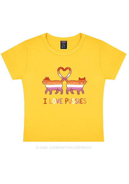 I Love Puxxies Pride Y2K Baby Tee Cherrykitten