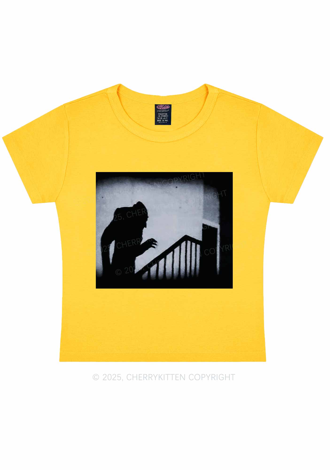 Halloween Stairs Intruder Y2K Baby Tee Cherrykitten