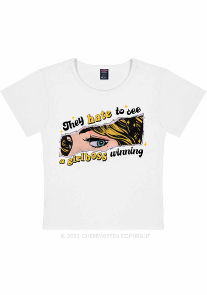 Curvy Girlboss Winning Y2K Baby Tee Cherrykitten