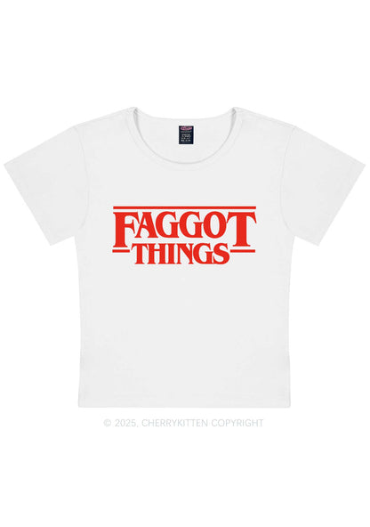 Faggot Things Pride Y2K Baby Tee Cherrykitten