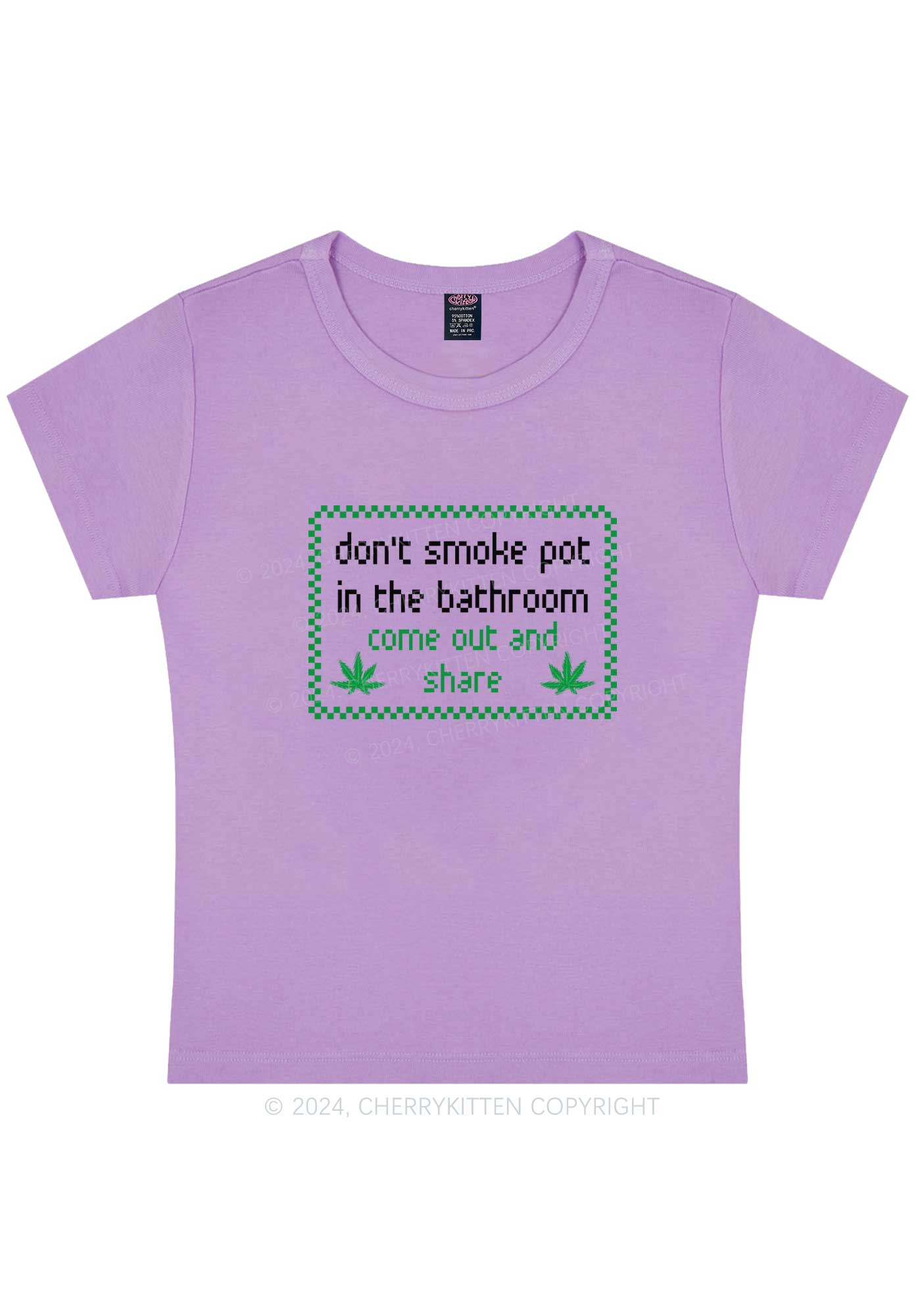 Don't Smoke In Bathroom Y2K Baby Tee Cherrykitten