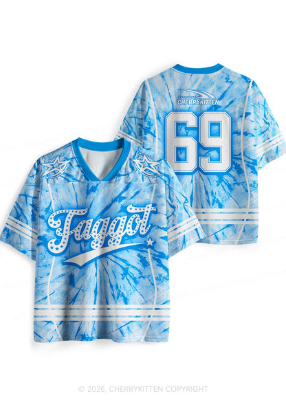 Blue Tie Dye Faggot Pride Y2K Sport Jersey Shirts Cherrykitten