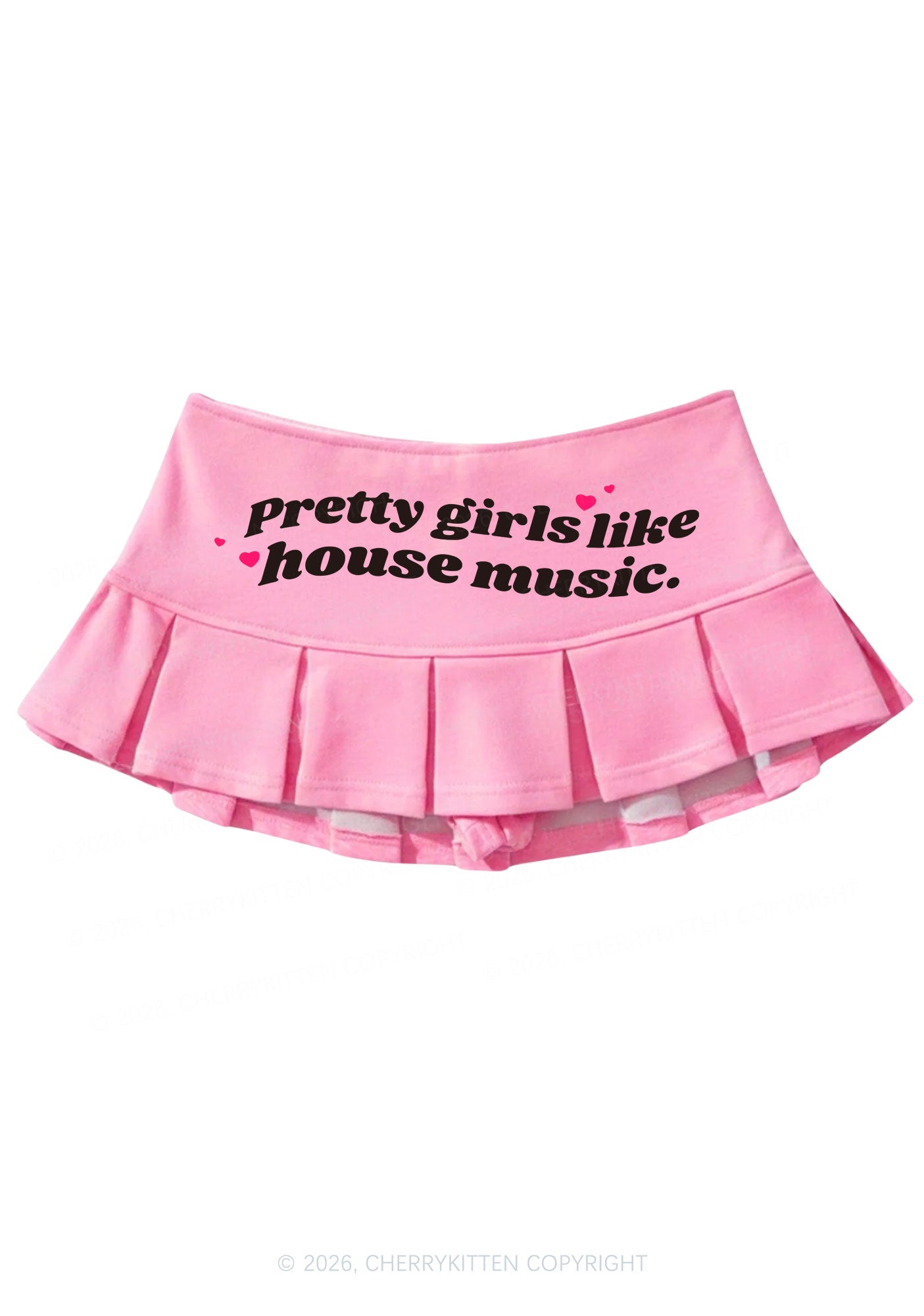Pretty Girls Like House Music Y2K Mini Pleated Skirts Cherrykitten