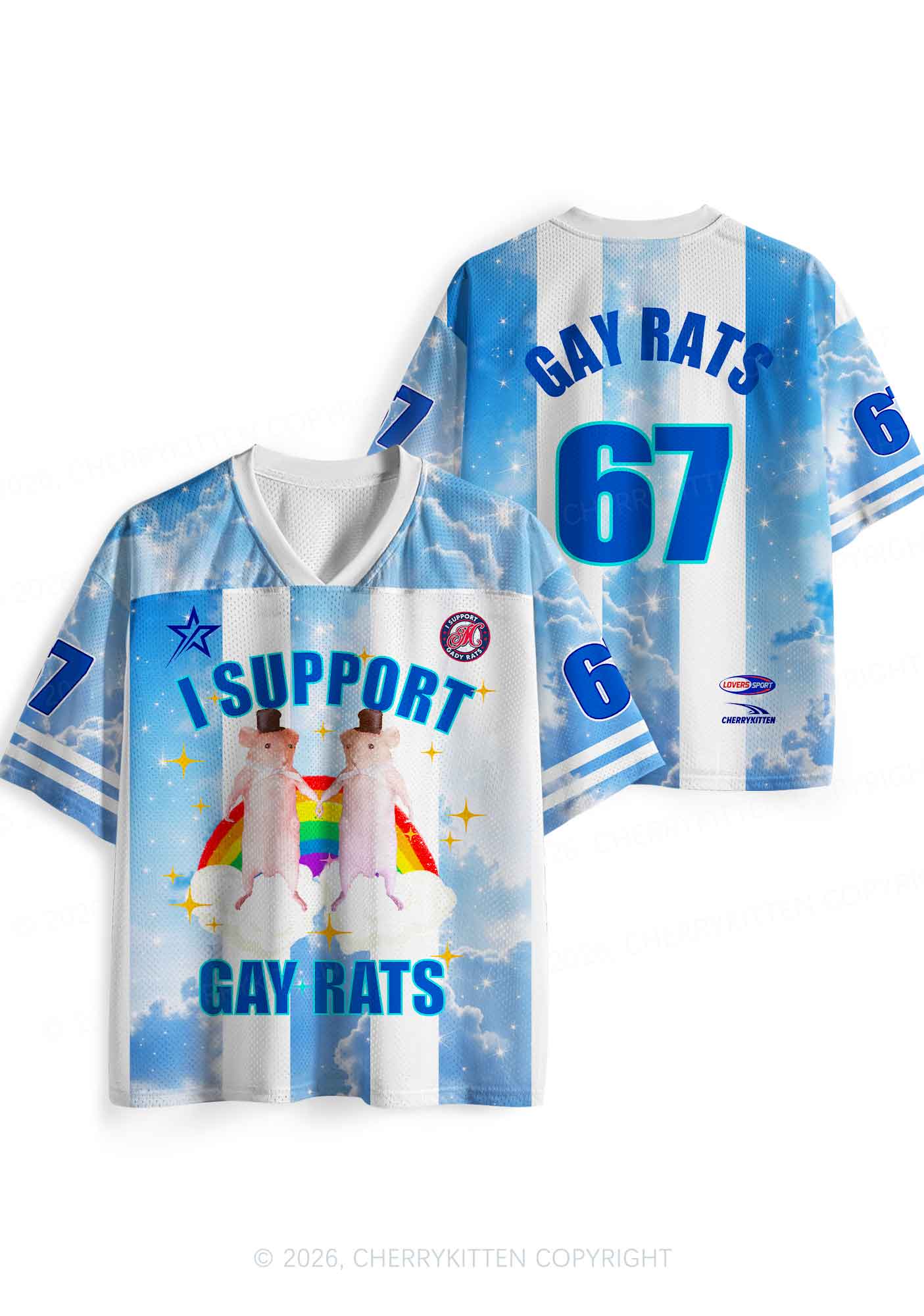 Support Gay Rats Pride Y2K Sport Jersey Shirts Cherrykitten