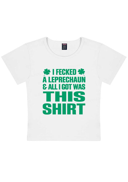 I Fecked A Leprechaun St Patricks Y2K Baby Tee Cherrykitten