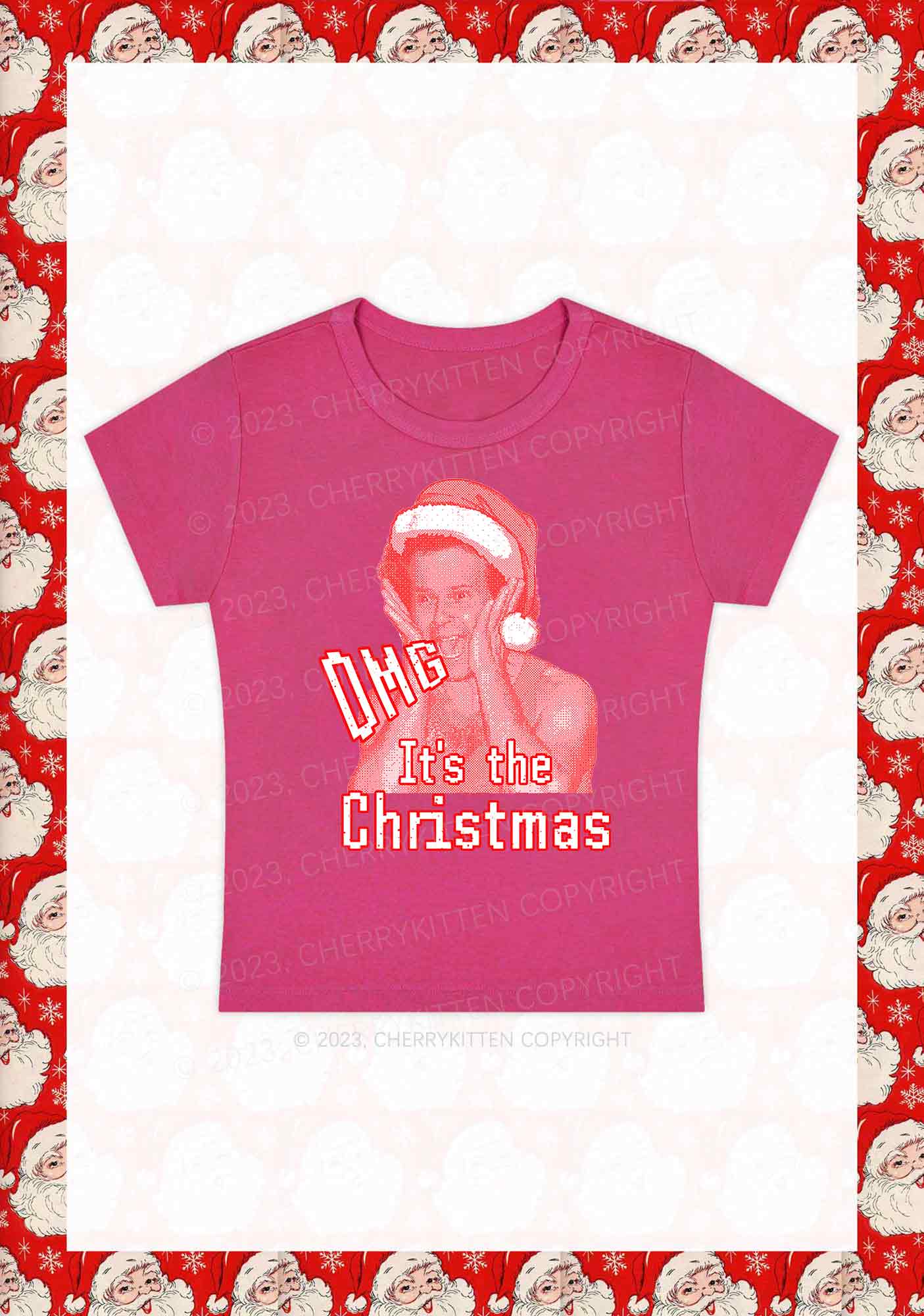 OMG It's The Christmas Y2K Baby Tee Cherrykitten