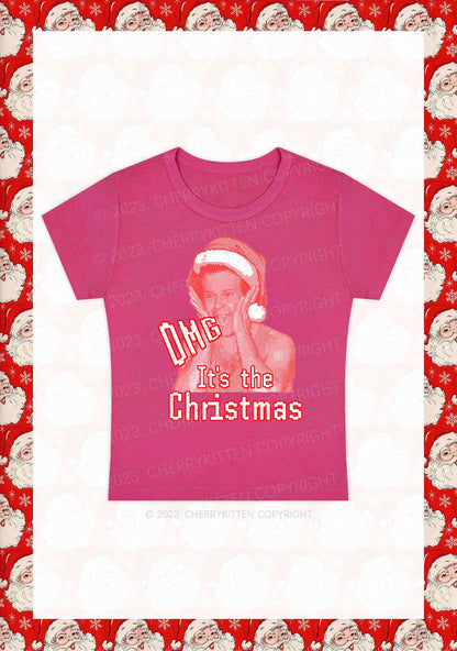 OMG It's The Christmas Y2K Baby Tee Cherrykitten