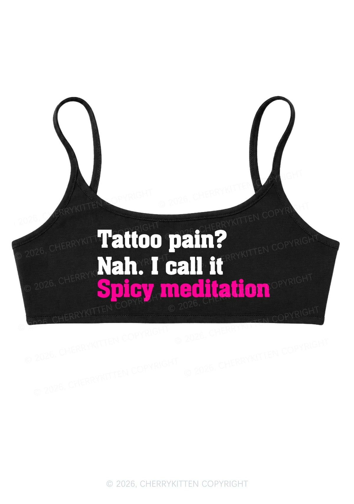 Tattoo Pain Spicy Meditation Y2K Super Crop Cami Cherrykitten