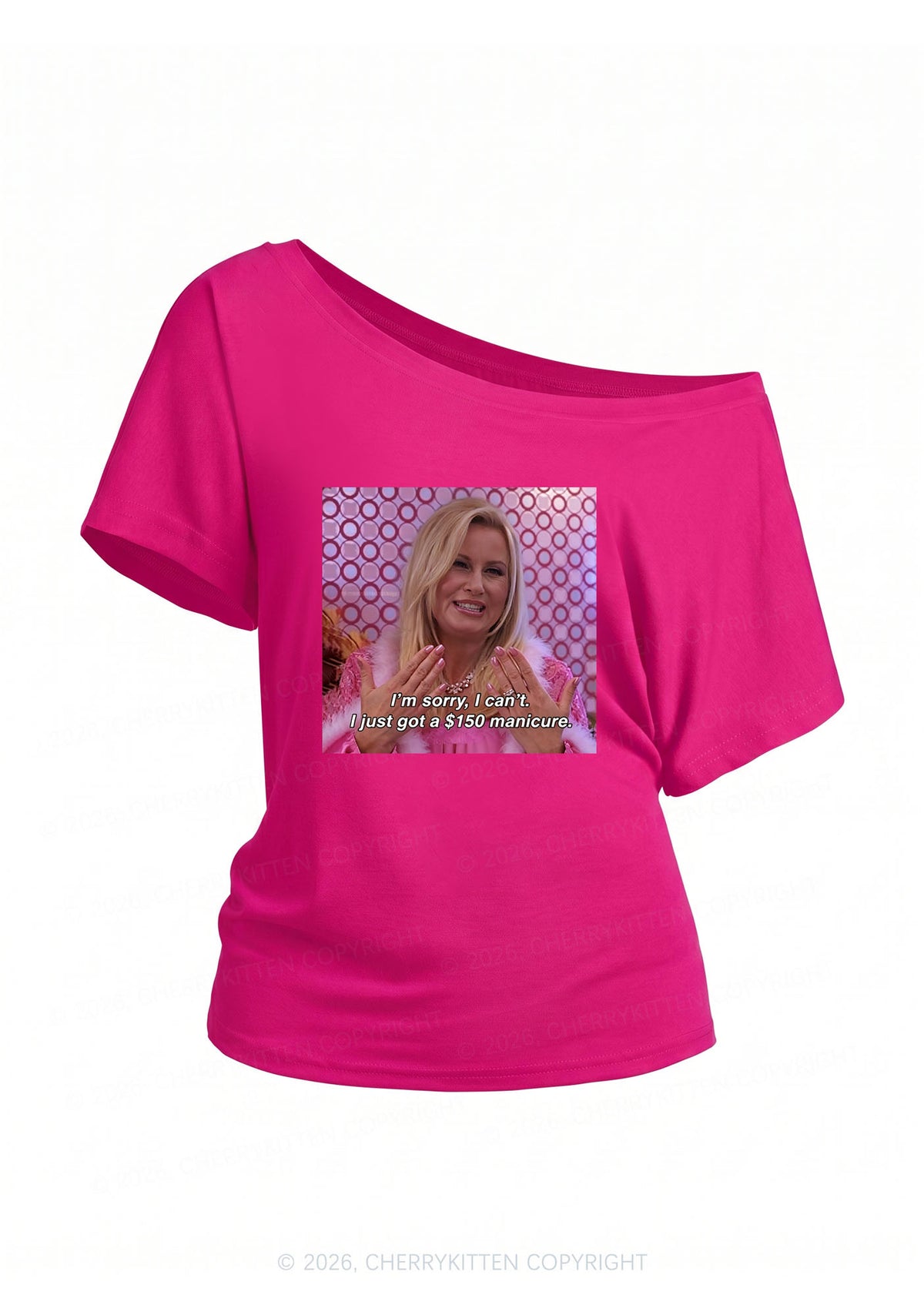 I Just Got Manicure Y2K Off Shoulder Tee Cherrykitten