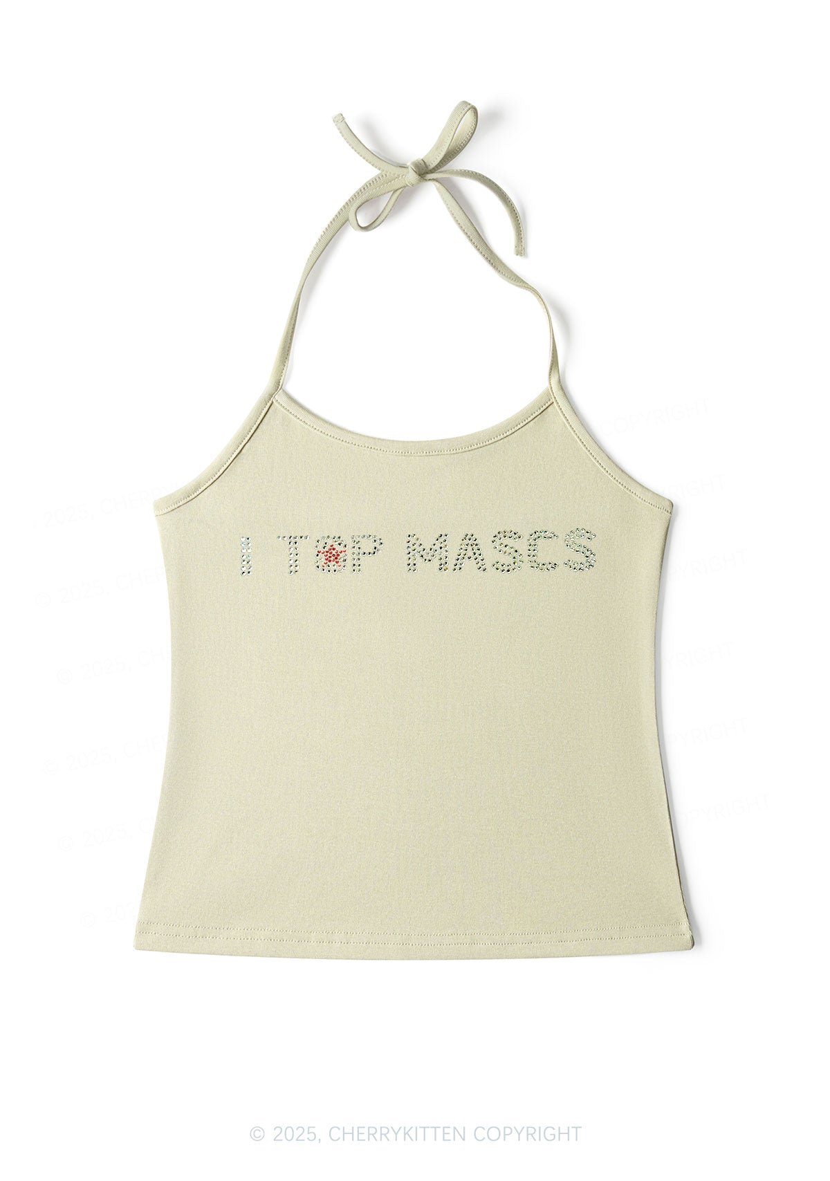 Rhinestone I Top Mascs Pride Y2K Halter Neck Cami Cherrykitten