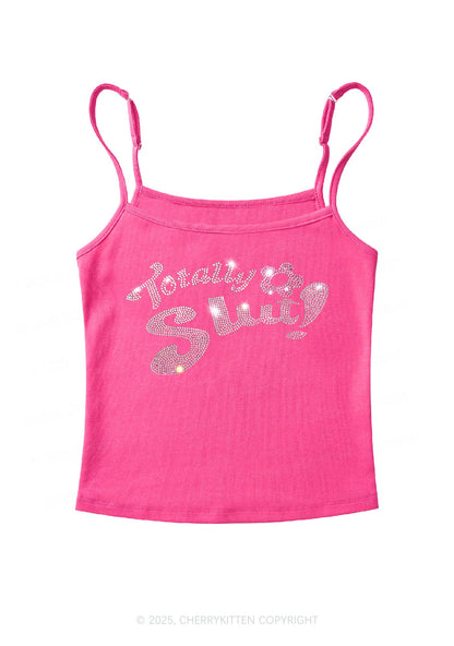 Rhinestone Totally Slxt Y2K Spaghetti Strap Cami Cherrykitten