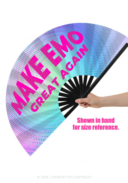 Make Emo Great Again Y2K Rave Hand Fan Cherrykitten
