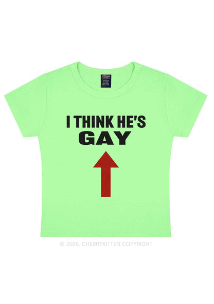 He Is Gay Y2K Baby Tee Cherrykitten