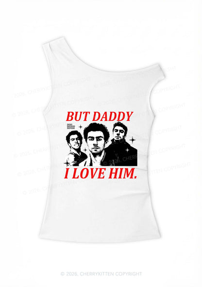 Daddy I Love Luigi Y2K Off Shoulder Tank Top Cherrykitten