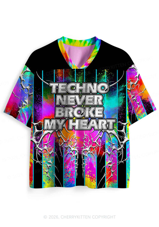 Techno Never Broke My Heart Y2K Sport Jersey Shirts Cherrykitten