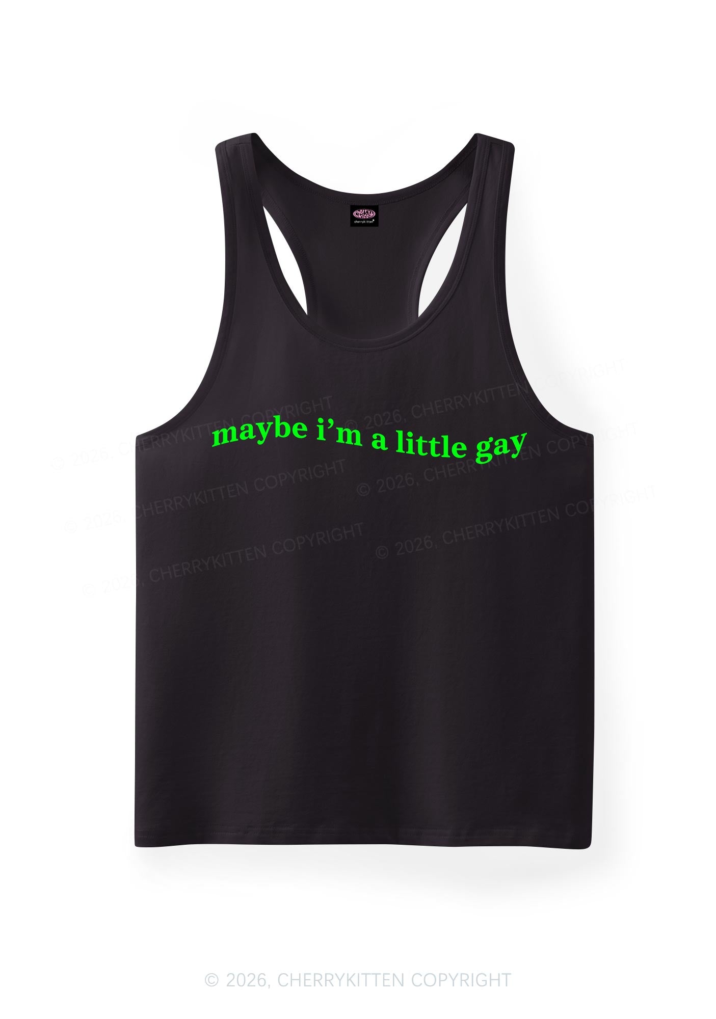 Maybe Im A Little Gay Pride Y2K Men Racerback Tank Top Cherrykitten
