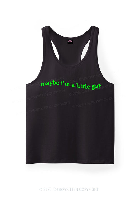 Maybe Im A Little Gay Pride Y2K Men Racerback Tank Top Cherrykitten