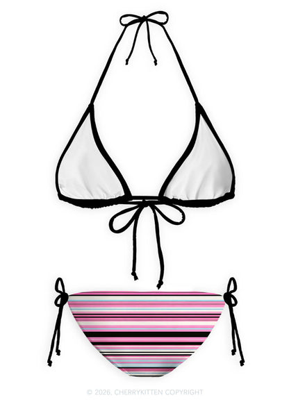Bisexual Mess Pride Y2K Print Bikini Set Cherrykitten