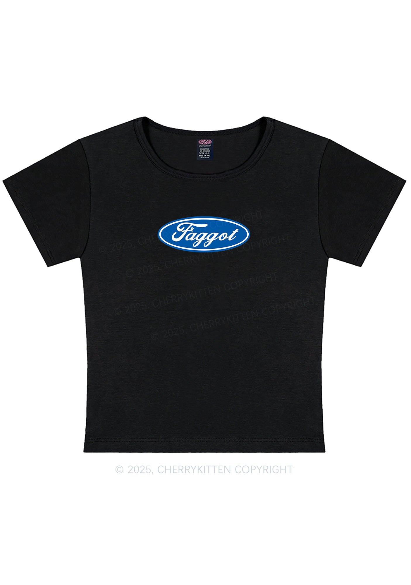 Curvy Faggot Pride Y2K Baby Tee Cherrykitten