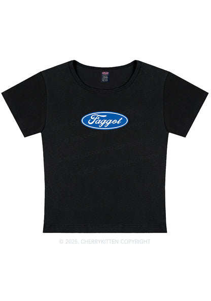 Curvy Faggot Pride Y2K Baby Tee Cherrykitten