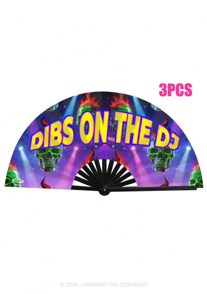 Dibs On The DJ Y2K Rave Hand Fan Cherrykitten