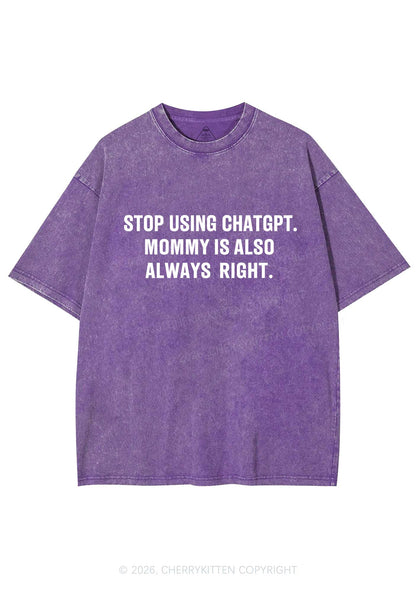 Mommy Also Always Right Y2K Shirts Washed Tee Cherrykitten