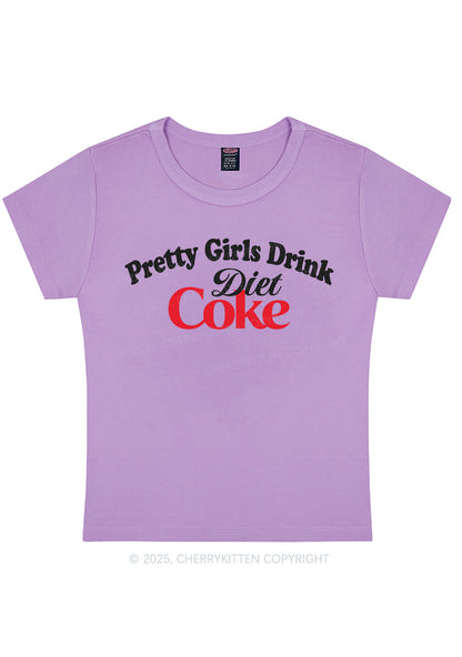 Curvy Pretty Girls Drink Diet Y2K Baby Tee Cherrykitten