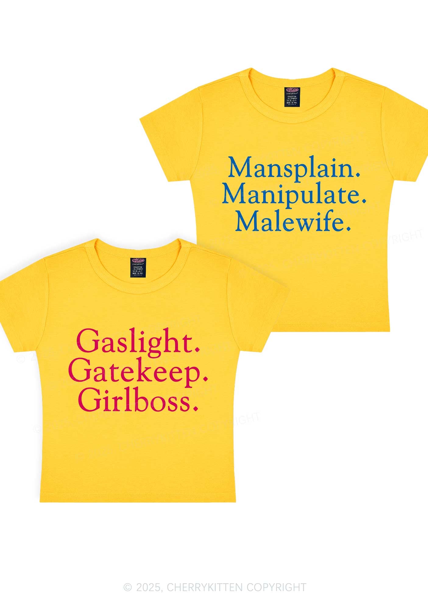 Girlboss Malewife Valentine's Day Y2K Valentine's Day Baby Tee Cherrykitten