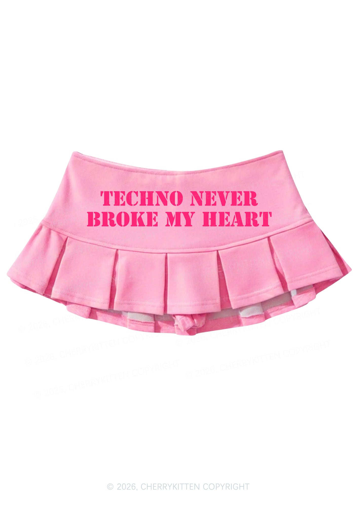 Techno Heart Y2K Mini Pleated Skirts Cherrykitten