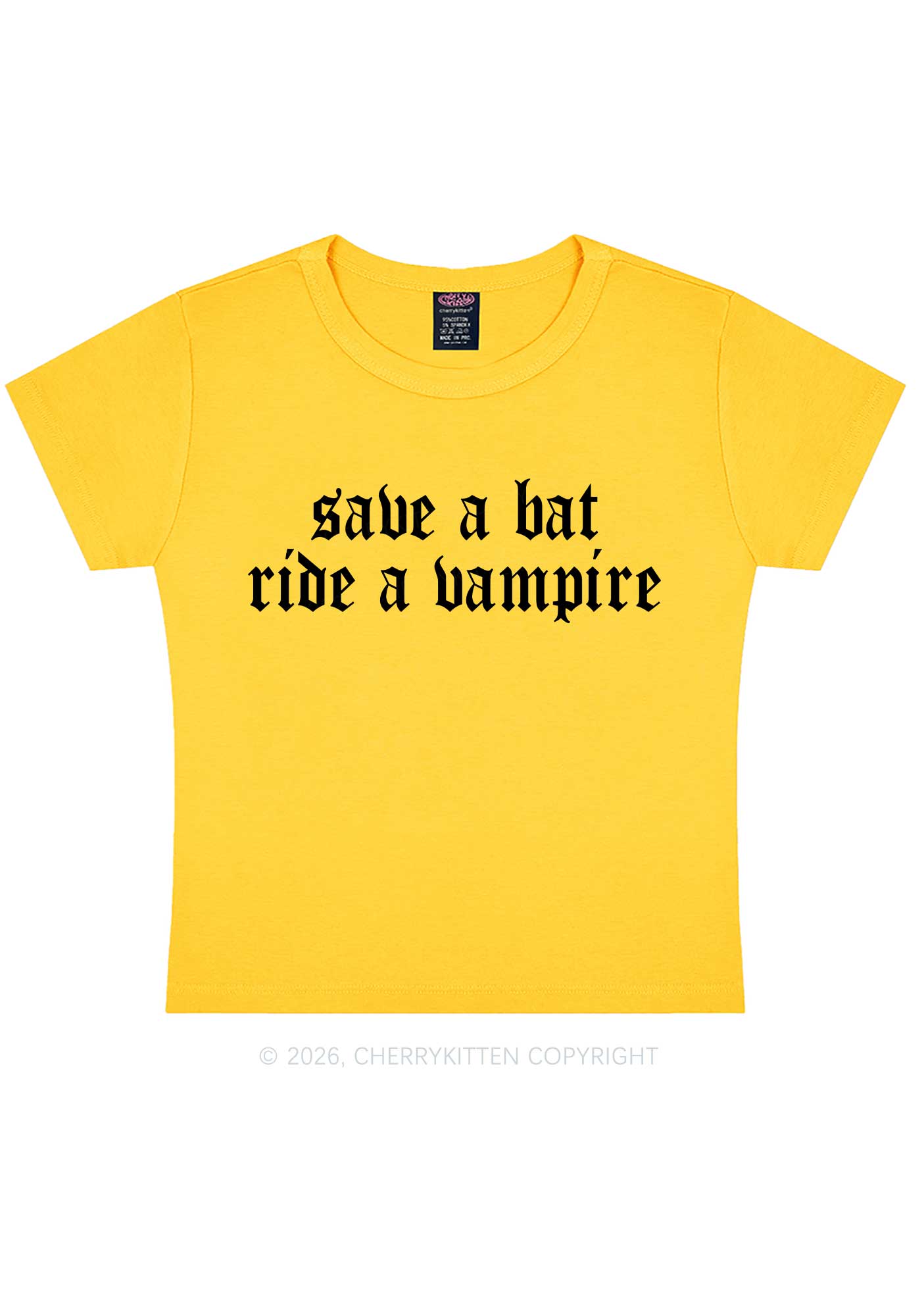 Halloween Ride A Vampire Y2K Baby Tee Cherrykitten