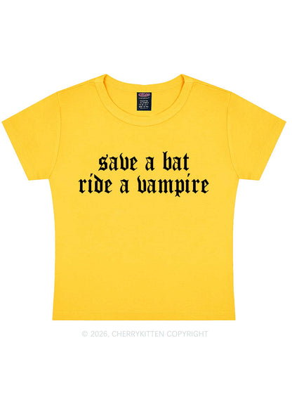 Halloween Ride A Vampire Y2K Baby Tee Cherrykitten