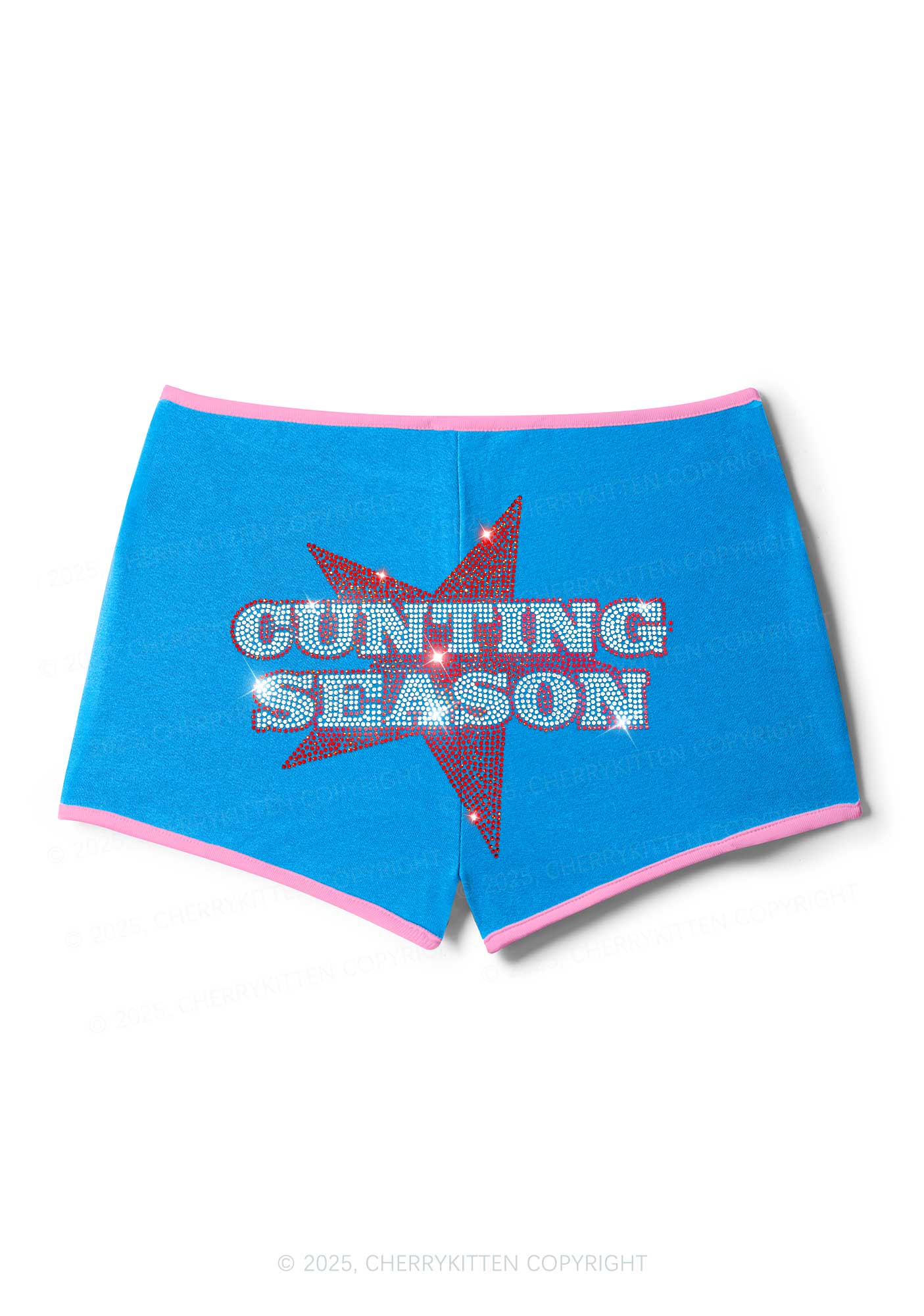 Rhinestone Cunting Season Y2K Booty Shorts Cherrykitten