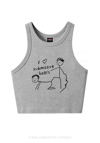 I Love S Bears Y2K Crop Tank Top Cherrykitten