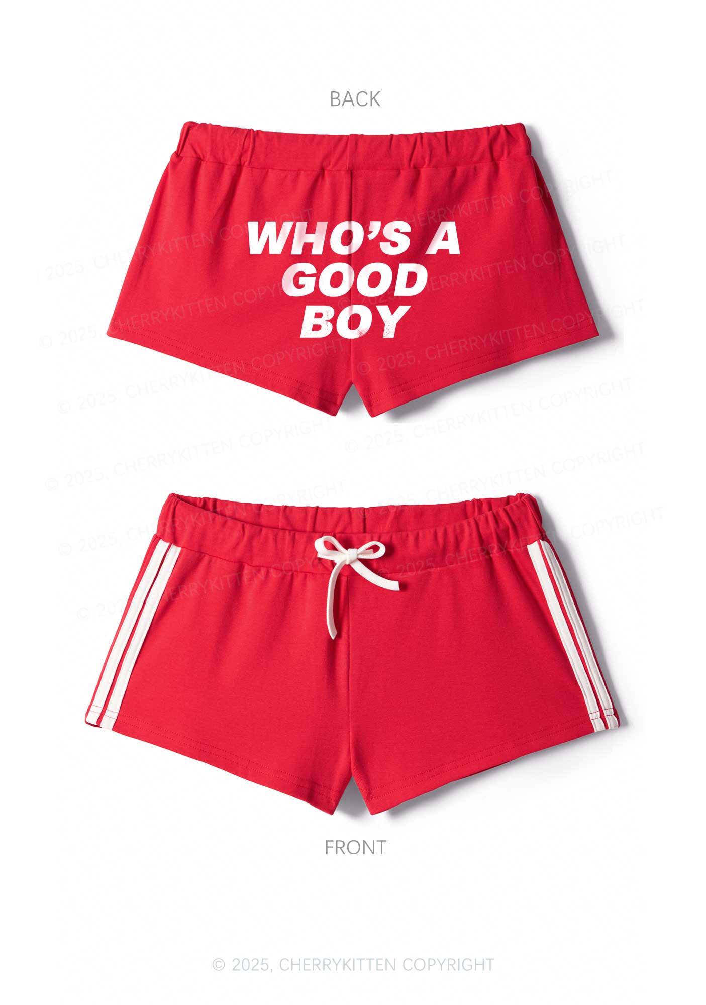 Whos A Good Boy Y2K Drawstring Mini Shorts Cherrykitten