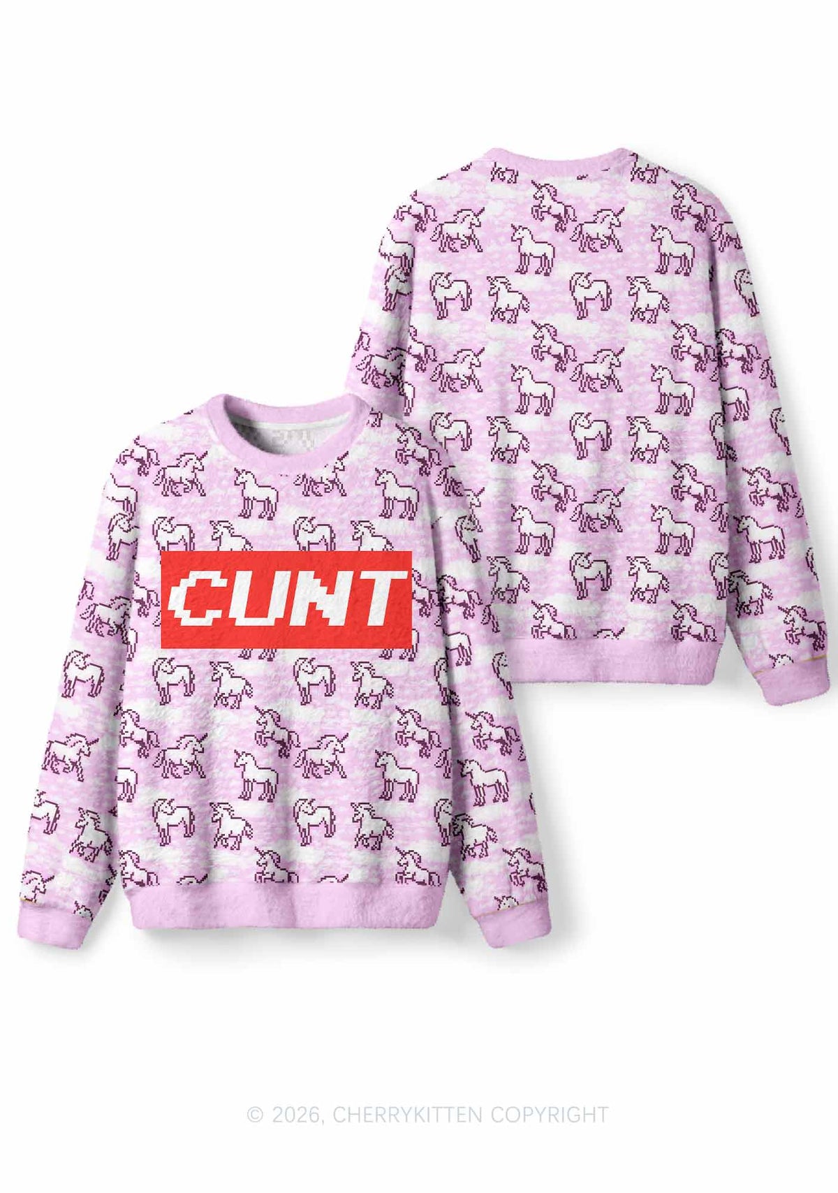 Cxxt Horse Y2K Christmas Knit Sweatshirt Cherrykitten