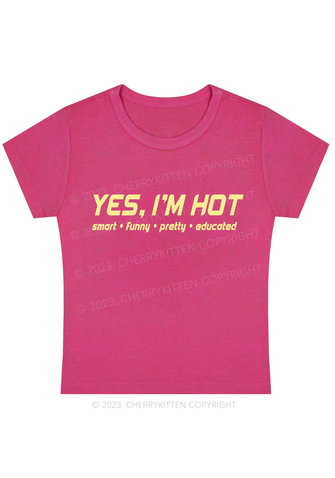 Curvy I'm Hot Smart Funny Pretty Educated Y2K Baby Tee Cherrykitten