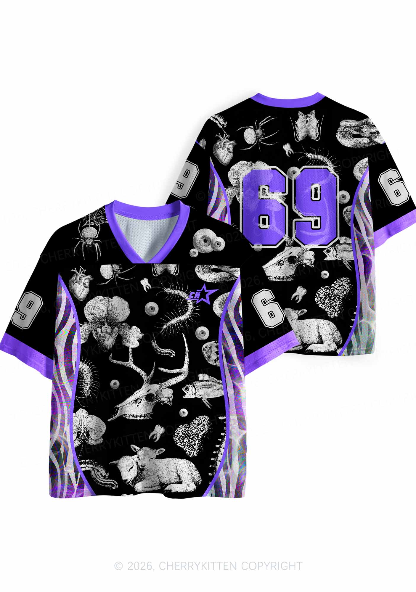 Halloween Dark Sheep Bone Y2K Sport Jersey Shirts Cherrykitten