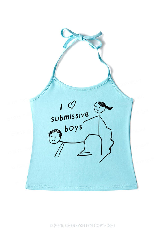 I Love S Boys Valentine's Day Y2K Halter Neck Cami Cherrykitten