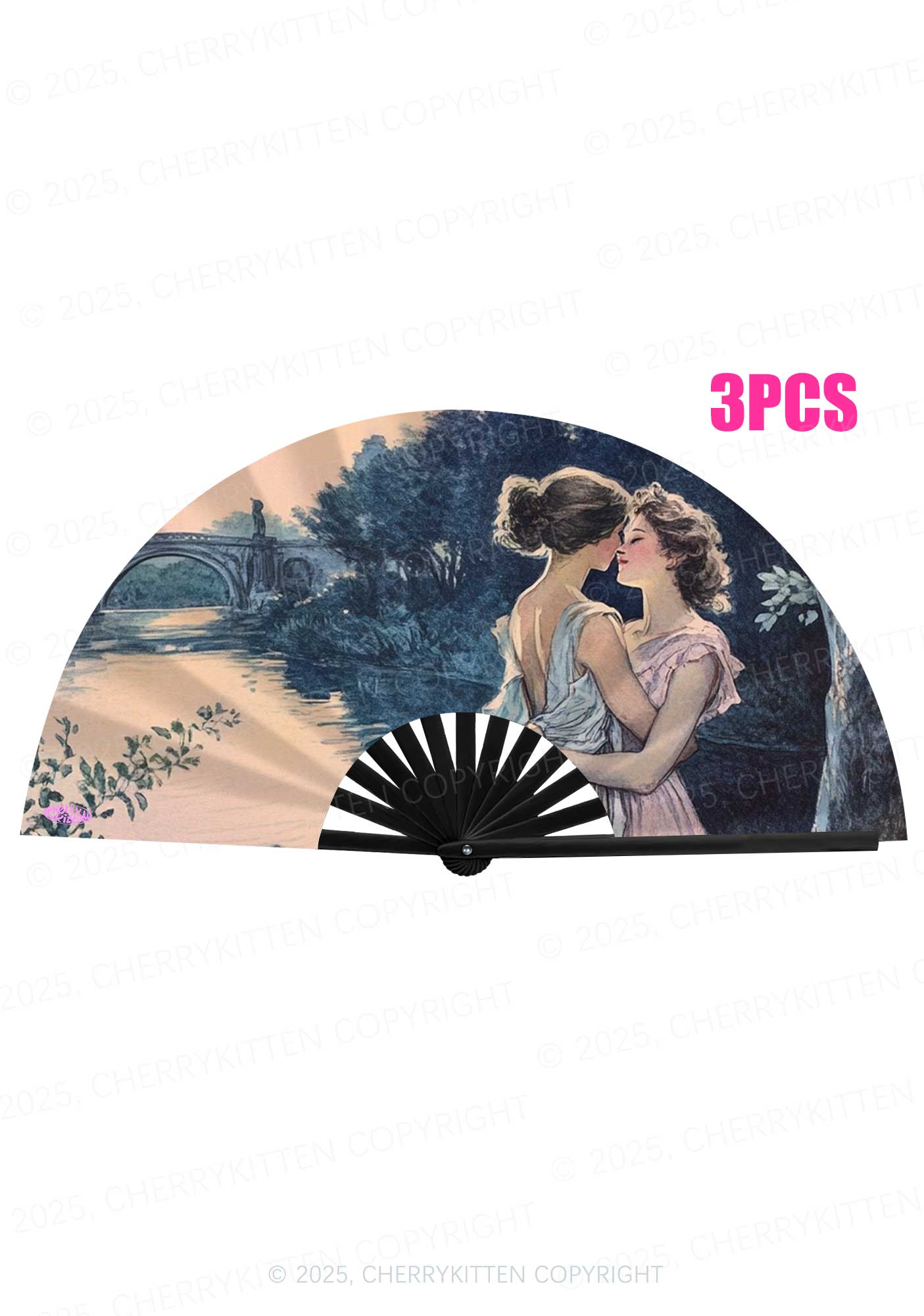 Best Friends Pride Y2K Rave Hand Fan Cherrykitten
