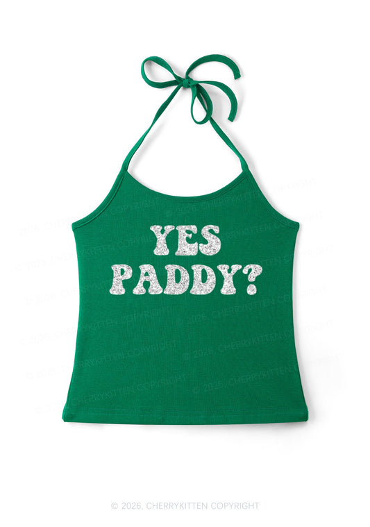 Glitter Yes Paddy St Patricks Y2K Halter Neck Cami Cherrykitten