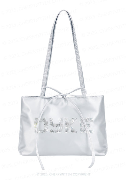 Rhinestone Dyke Pride Y2K Satin Bags Cherrykitten