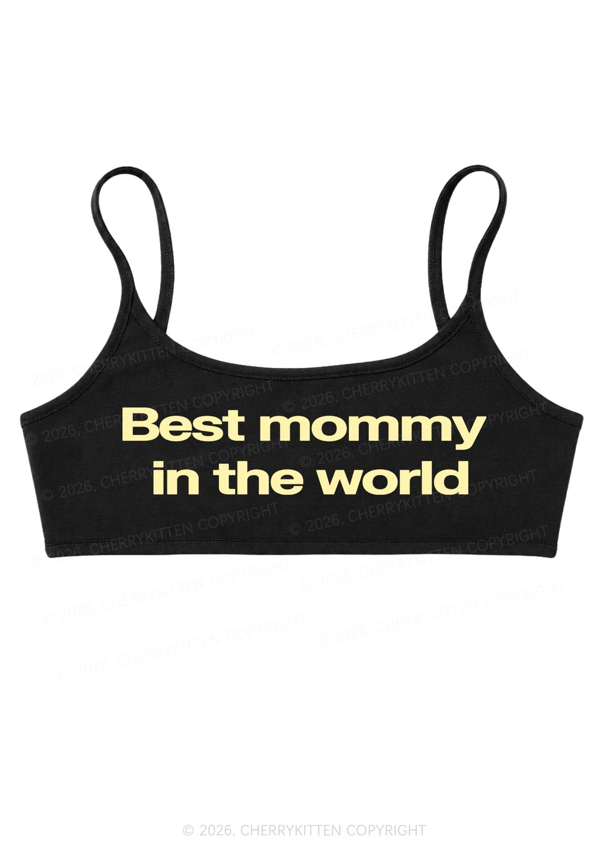 Best Mommy In The World Y2K Super Crop Cami Cherrykitten