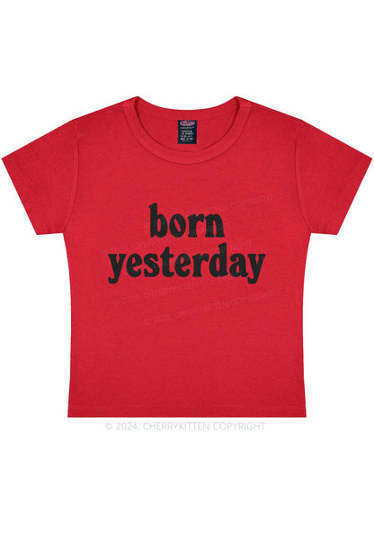 Born Yesterday Y2K Baby Tee Cherrykitten